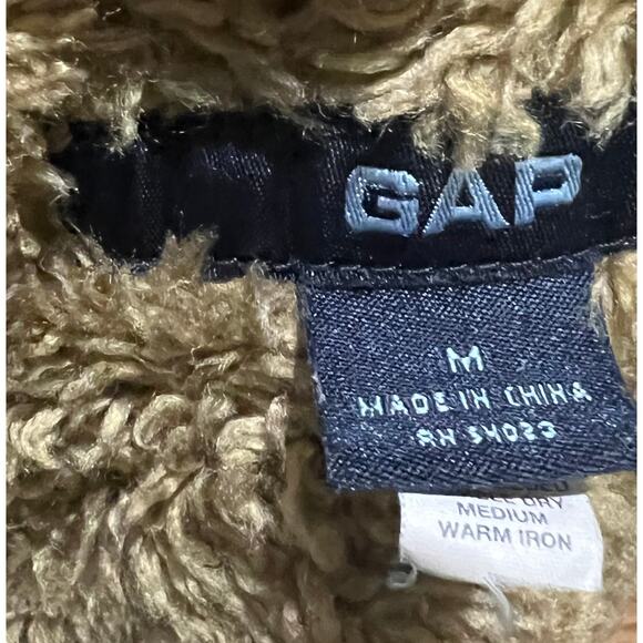 Vintage Gap Women’s Denim Vest with Faux Fur Tan Lining Blue Jean Y2K Sz Medium - Picture 7 of 9